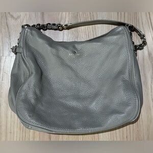 Kate Spade Beige Pebble Leather Gold Chain Crossbody Purse Medium Handbag